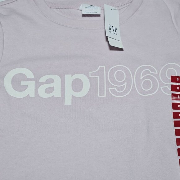 Gap Kids 1969 Pink Sweatshirt Girls Size Medium Spell Out Pullover - Picture 3 of 6